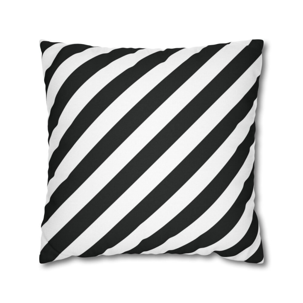 Black and White Diagonal Striped Throw Pillow Covers