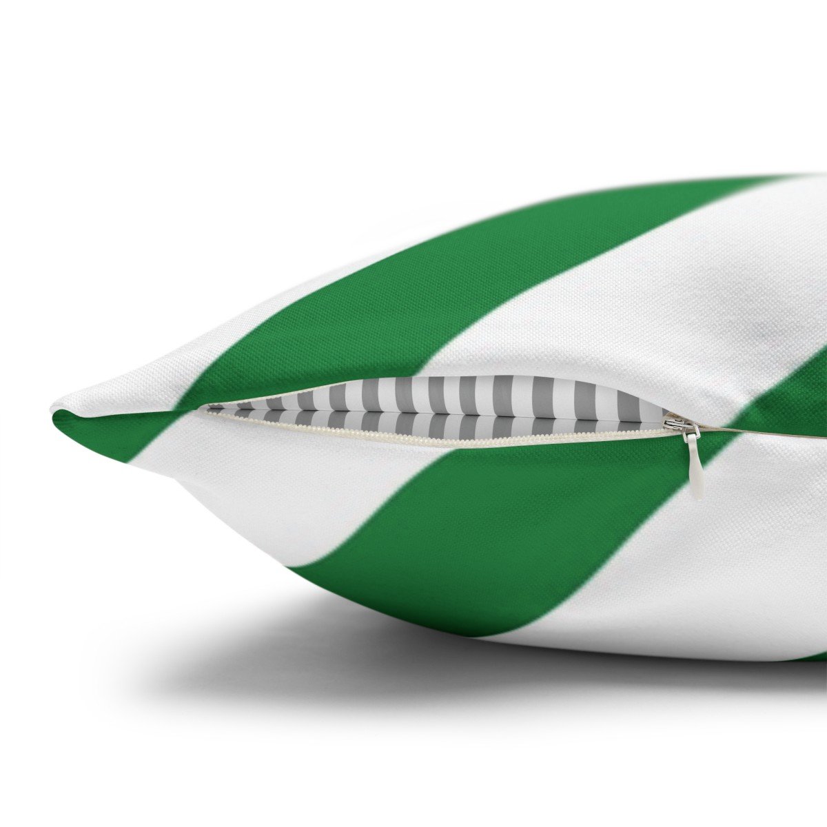 Dark Green and White Striped Throw Pillow Covers - Image 3