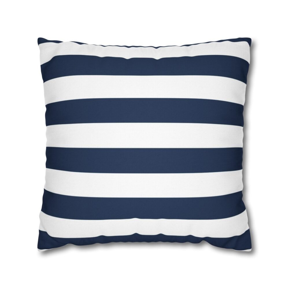Navy Blue and White Striped Throw Pillow Covers