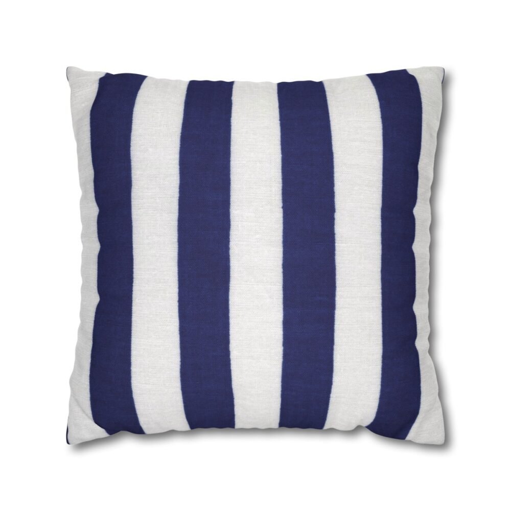 Printed Blue and White Striped Throw Pillow Covers
