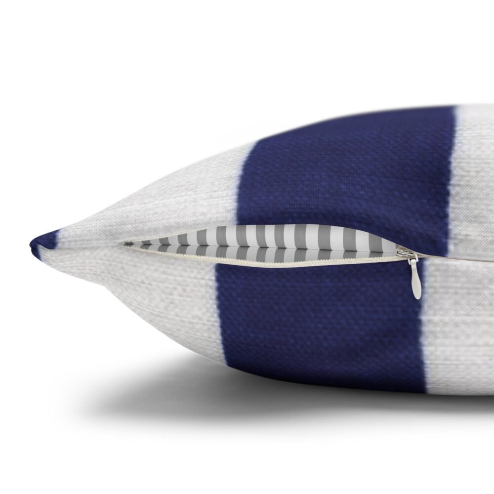 Printed Blue and White Striped Throw Pillow Covers - Image 3