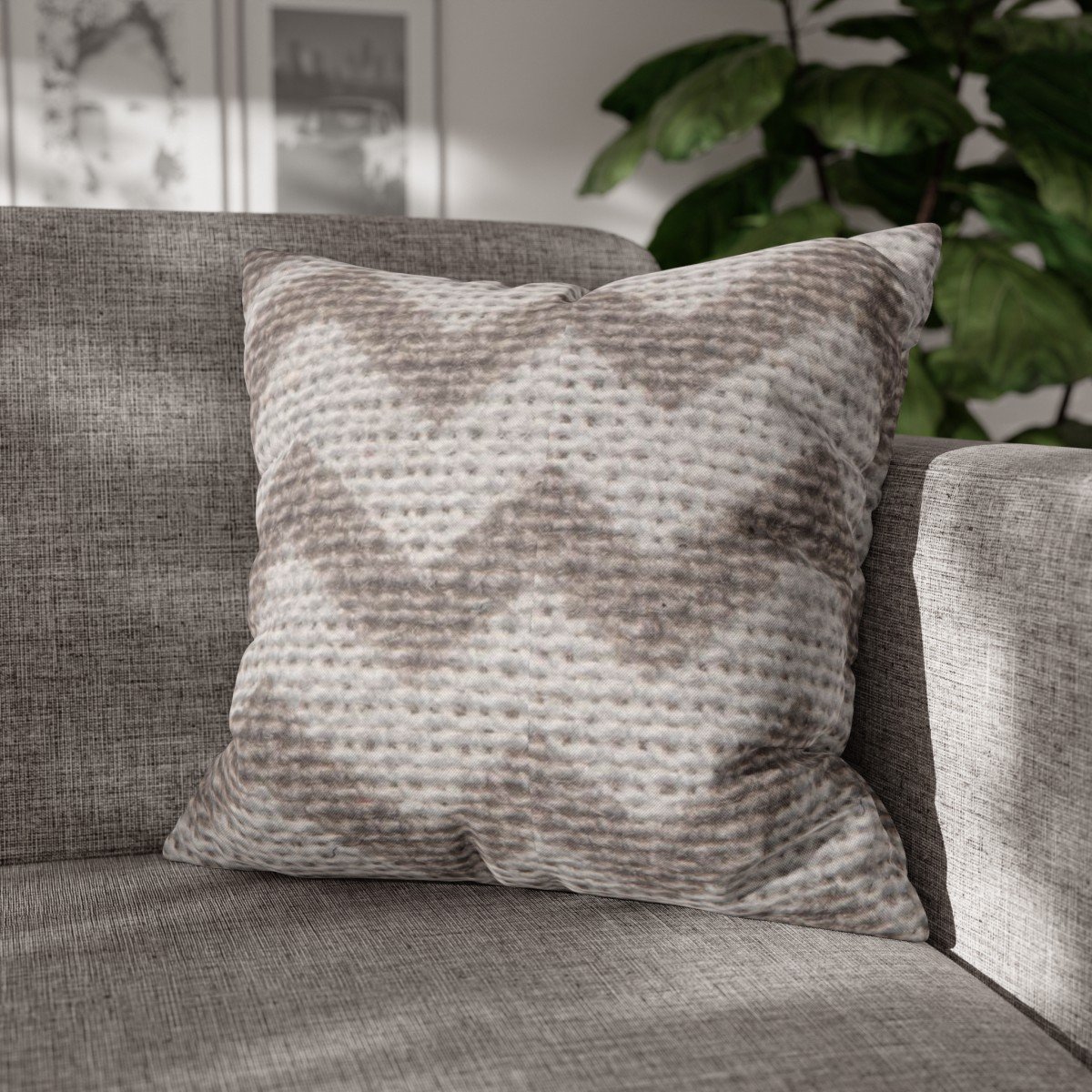 Grey and White Zig Zag Striped Throw Pillow Covers - Image 4