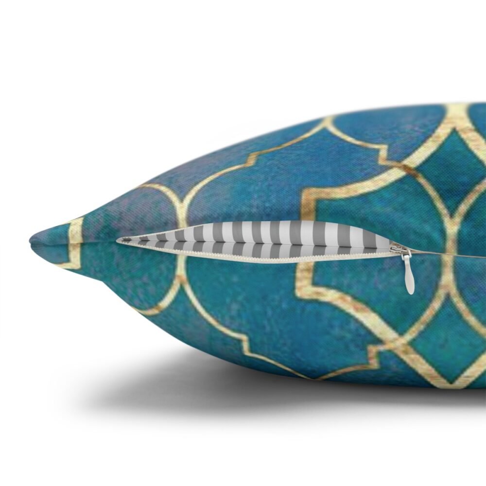 Decorative Teal n Gold Moroccan Throw Couch Pillow Covers - Image 3