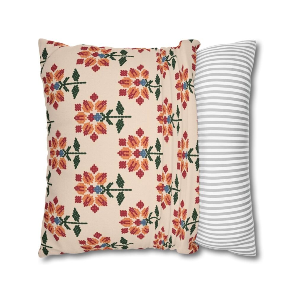 Ethnic Leaf Floral Moroccan Light Pink Throw Pillow Covers - Image 2