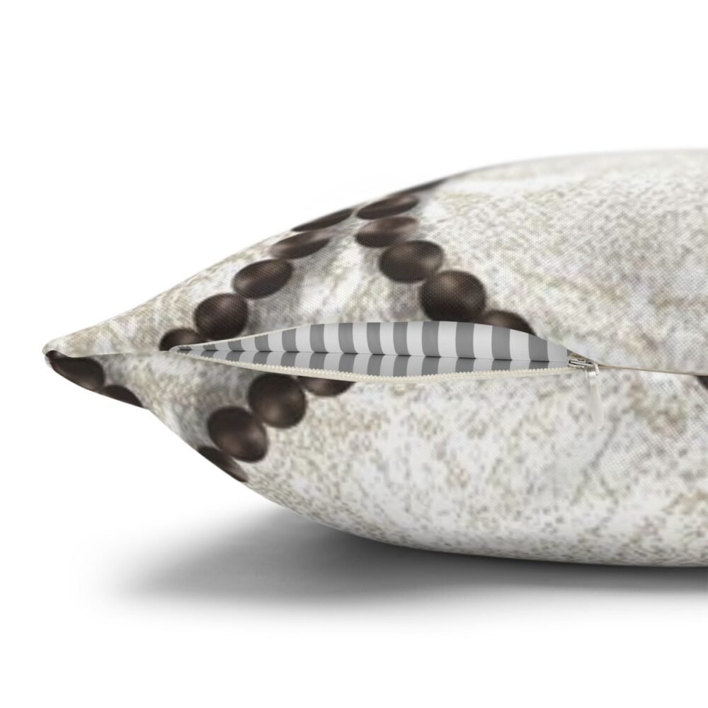 Abstract Wavy Line Pearls Moroccan Ecru Throw Pillow Covers - Image 3