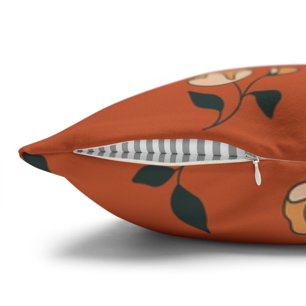 Cute Ditsy Floral Print Terracotta Throw Pillow Covers - Image 3