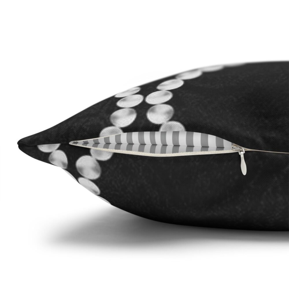 Printed Black Wavy Line Pearls Sofa Throw Pillow Covers - Image 3