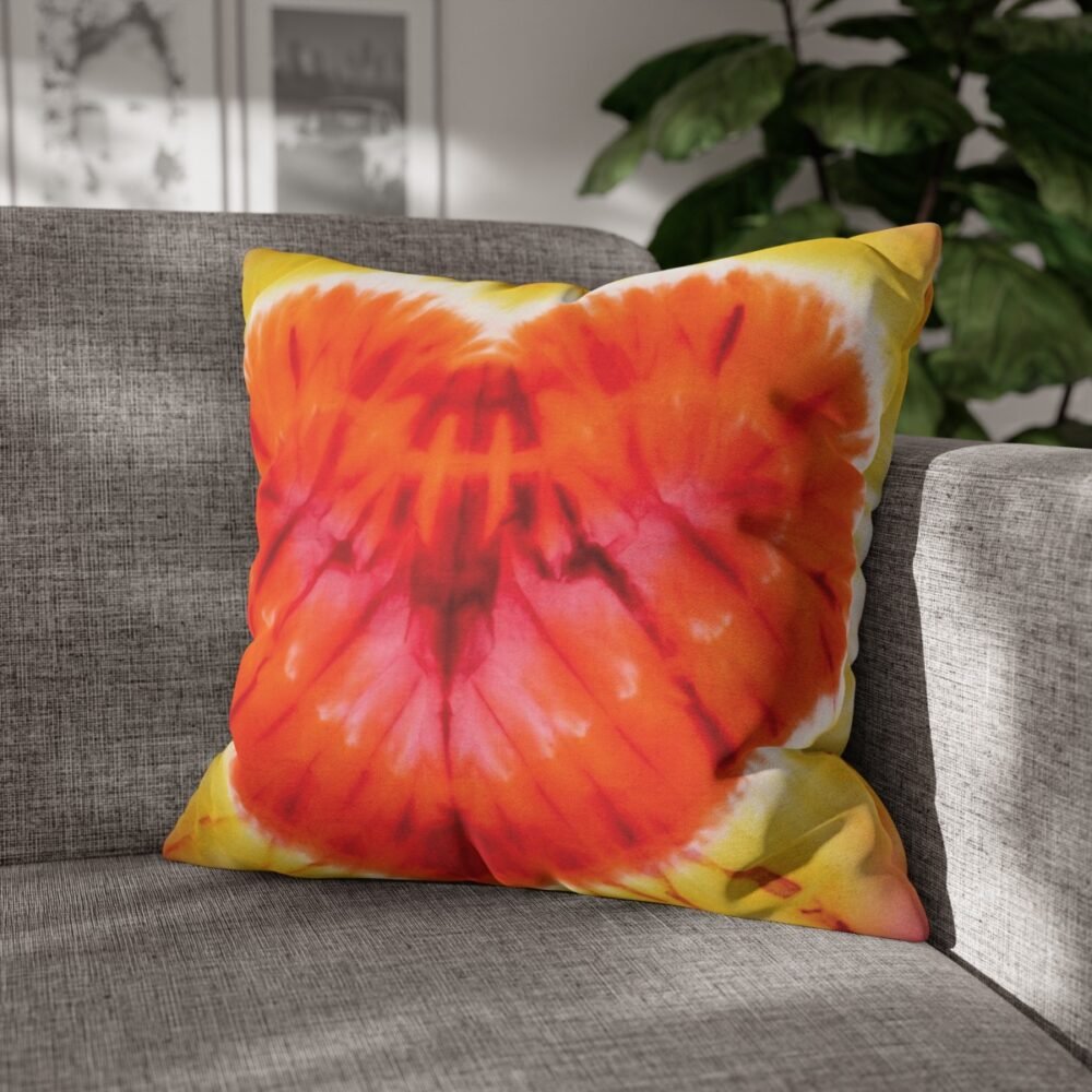 Abstract Tie Dye Yellow Throw Sofa Cushion Covers - Image 4
