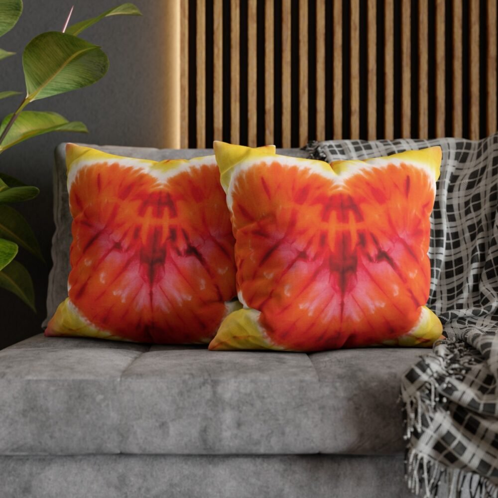 Abstract Tie Dye Yellow Throw Sofa Cushion Covers - Image 5