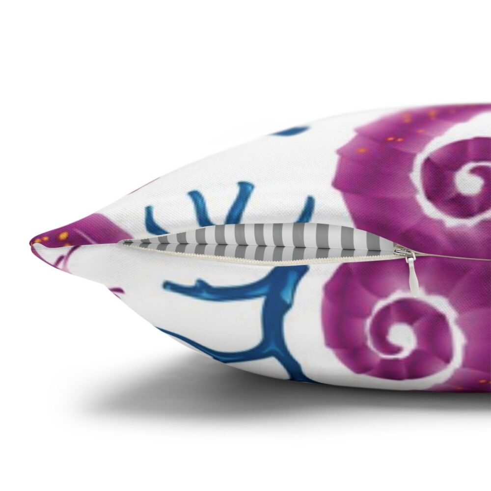Cute Purple Seahorse n Blue Coral Throw Pillow Covers - Image 5
