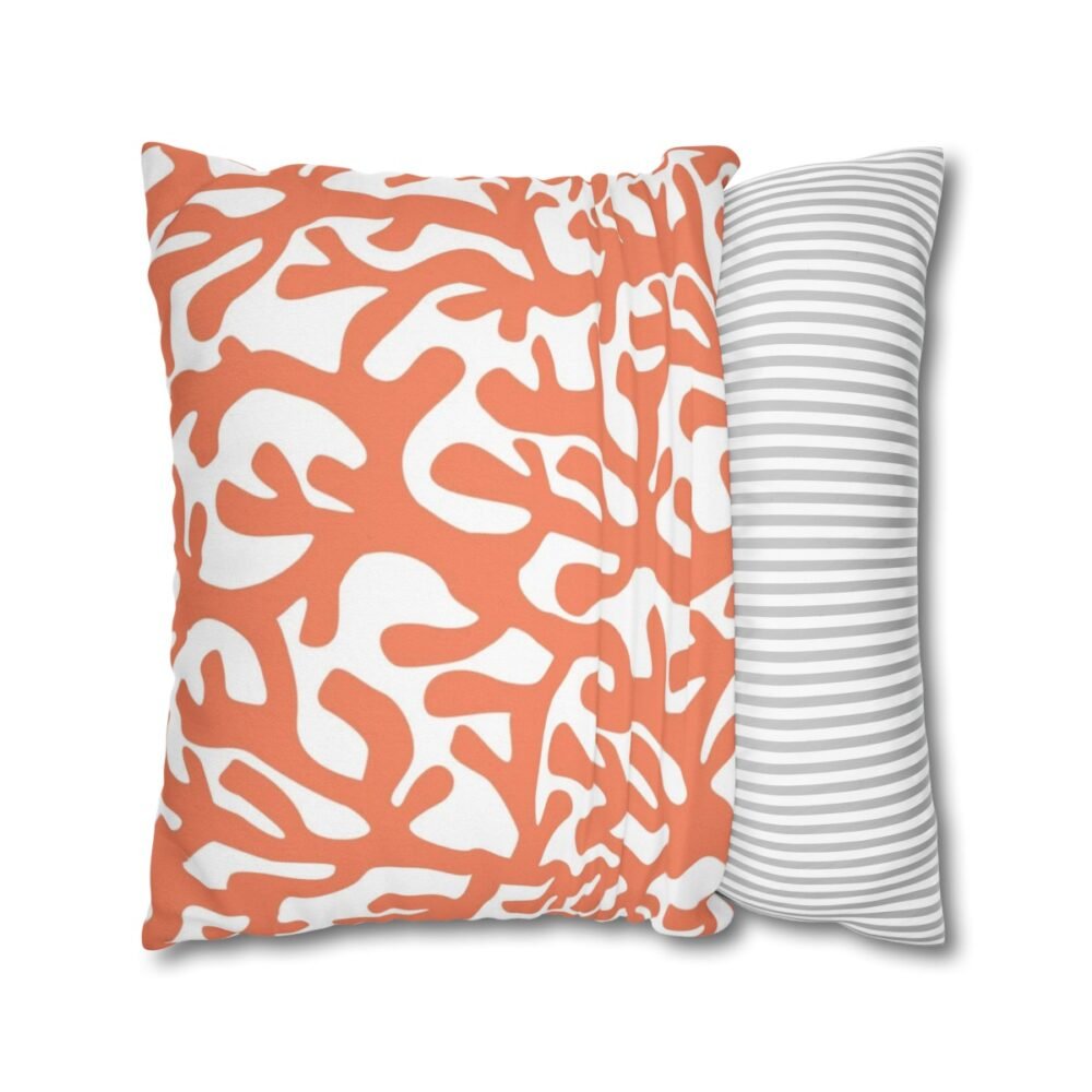 Contemporary Orange Coral Throw Pillow Covers - Image 2