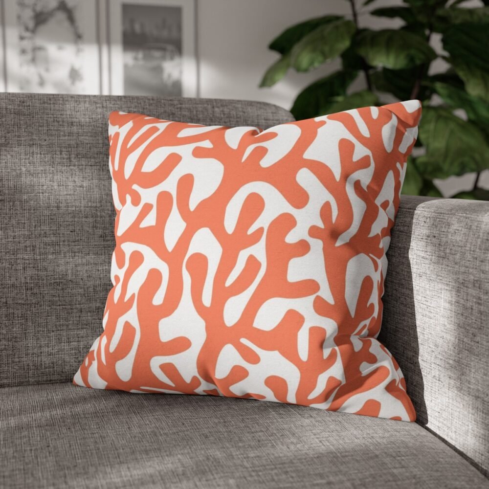 Contemporary Orange Coral Throw Pillow Covers - Image 4
