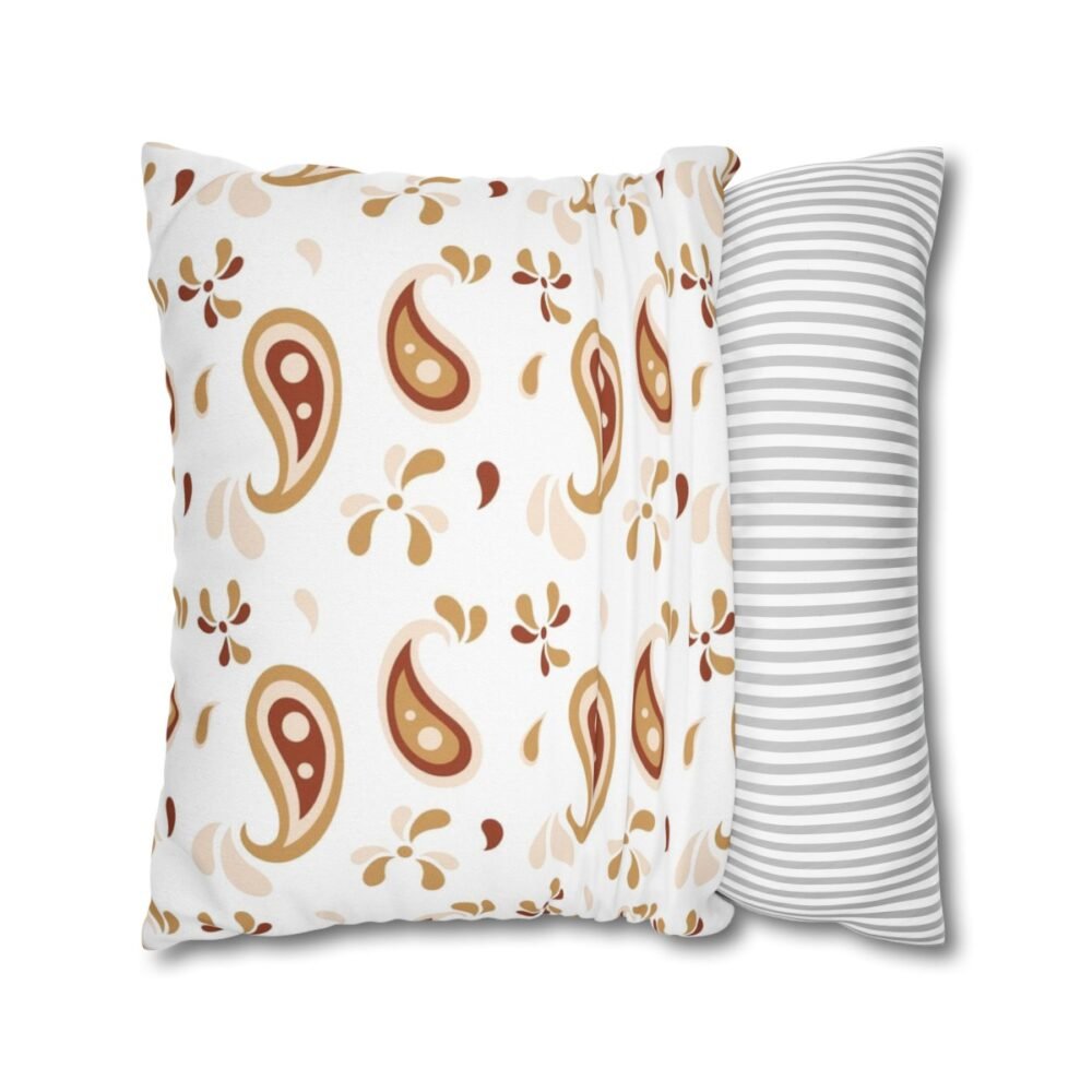 Modern Beige Tone Paisley Throw Sofa Pillow Covers - Image 2