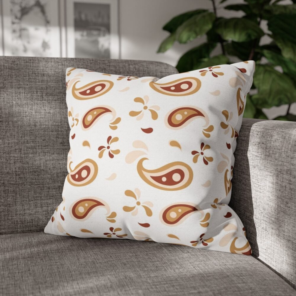 Modern Beige Tone Paisley Throw Sofa Pillow Covers - Image 4