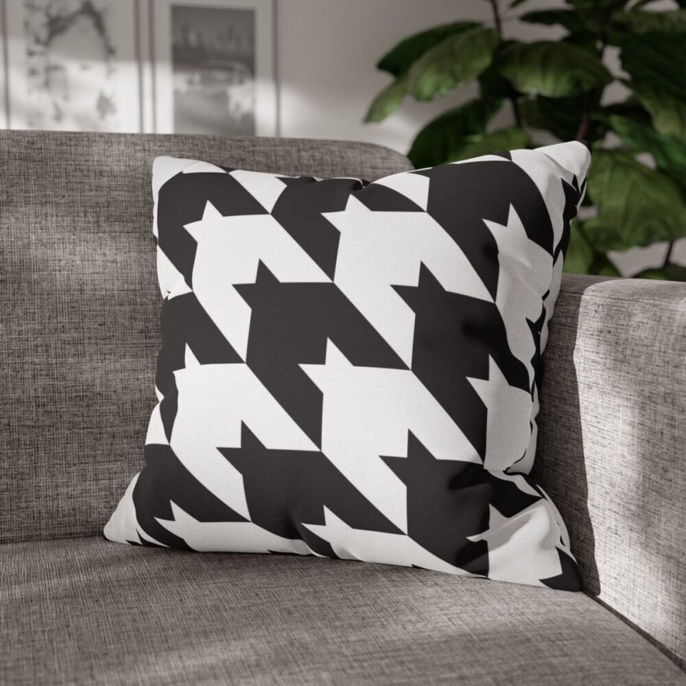 Classic Black n White Houndstooth Throw Pillow Covers - Image 6
