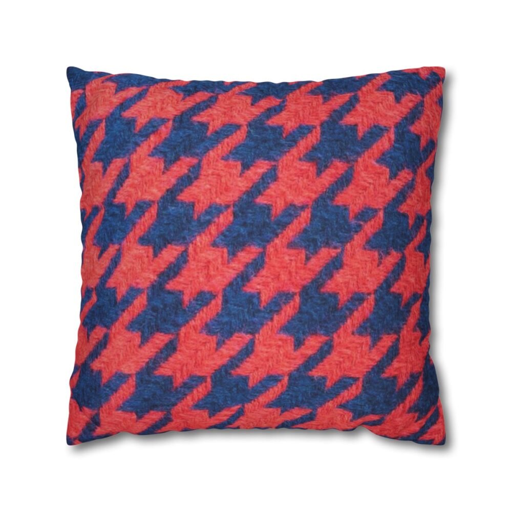Red Houndstooth Throw Pillow Covers