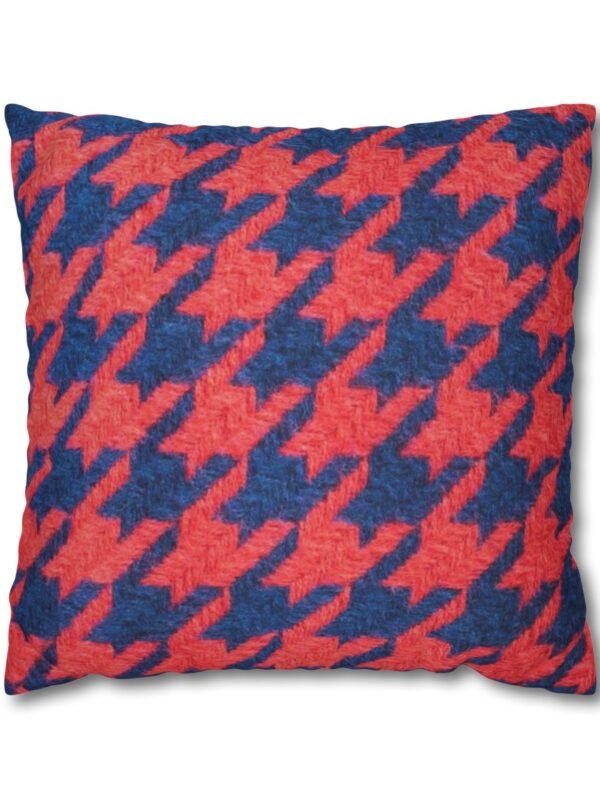 Red Houndstooth Throw Pillow Covers