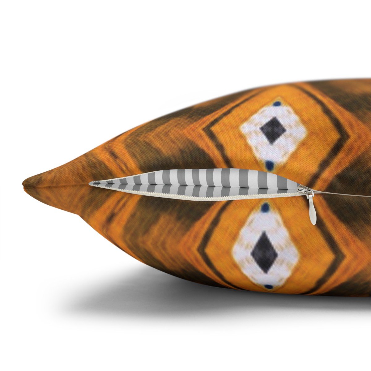 Stylish Warm Orange n Brown Diamond Throw Pillow Covers - Image 3