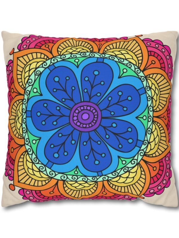  Rainbow Mandala Throw Pillow Covers