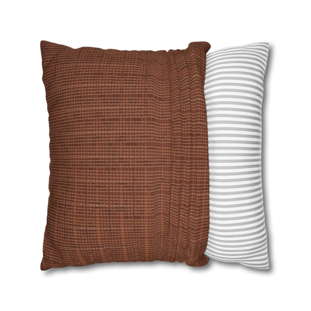 Stylish Brown Woven Striped Throw Pillow Covers - Image 2