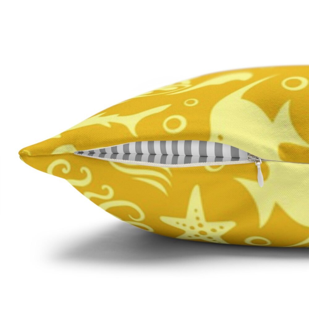 Printed Yellow Octopus Throw Pillow Covers for Sofa - Image 3