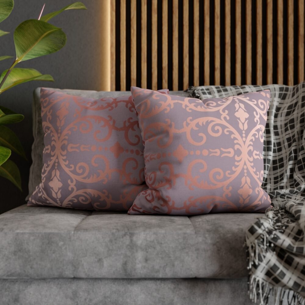 Rose Gold Floral Throw Sofa Pillow Covers for Living Room - Image 5