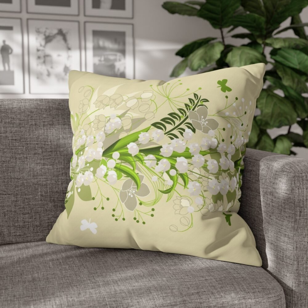 Printed Green Forest Flower Euro Pillow Shams - Image 4