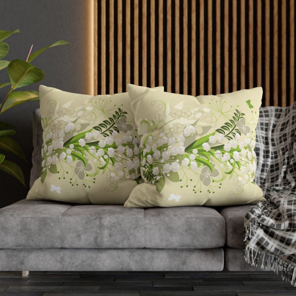 Printed Green Forest Flower Euro Pillow Shams - Image 5