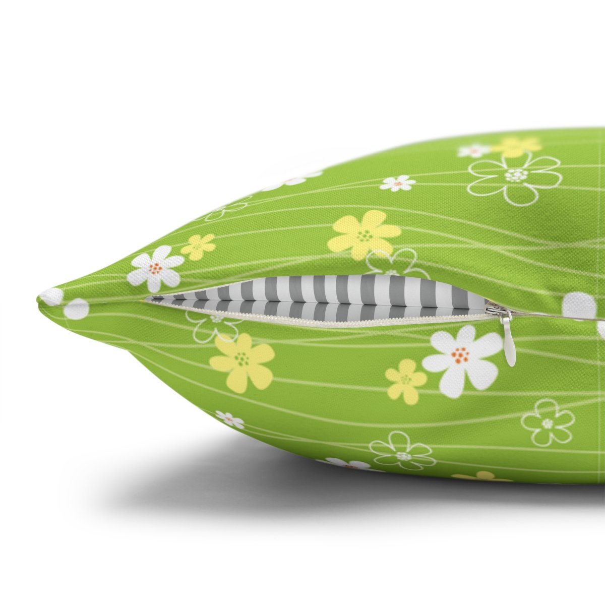 Stylish Green Floral Print Euro Bed Pillow Shams - Image 3