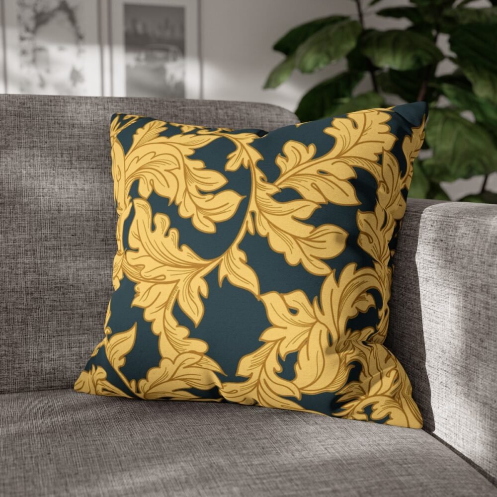 Classic Black n Gold Baroque Floral Print Throw Pillow Covers - Image 4