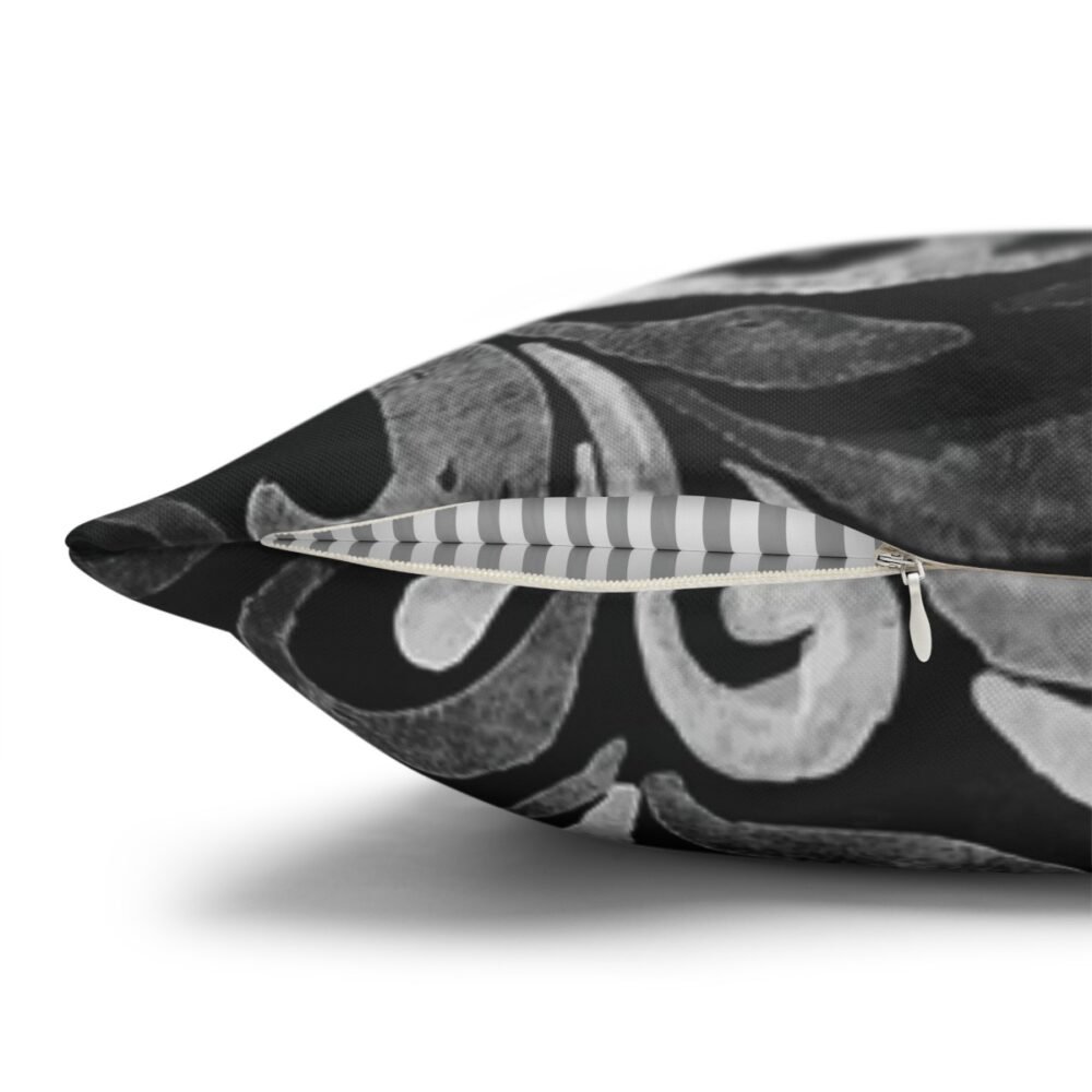 Premium Floral Black n White Fabric Throw Pillow Covers - Image 3