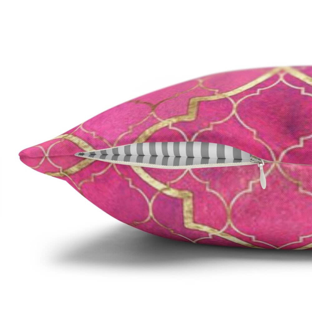 Bright Magenta Pink Gold Moroccan Throw Pillow Covers - Image 5