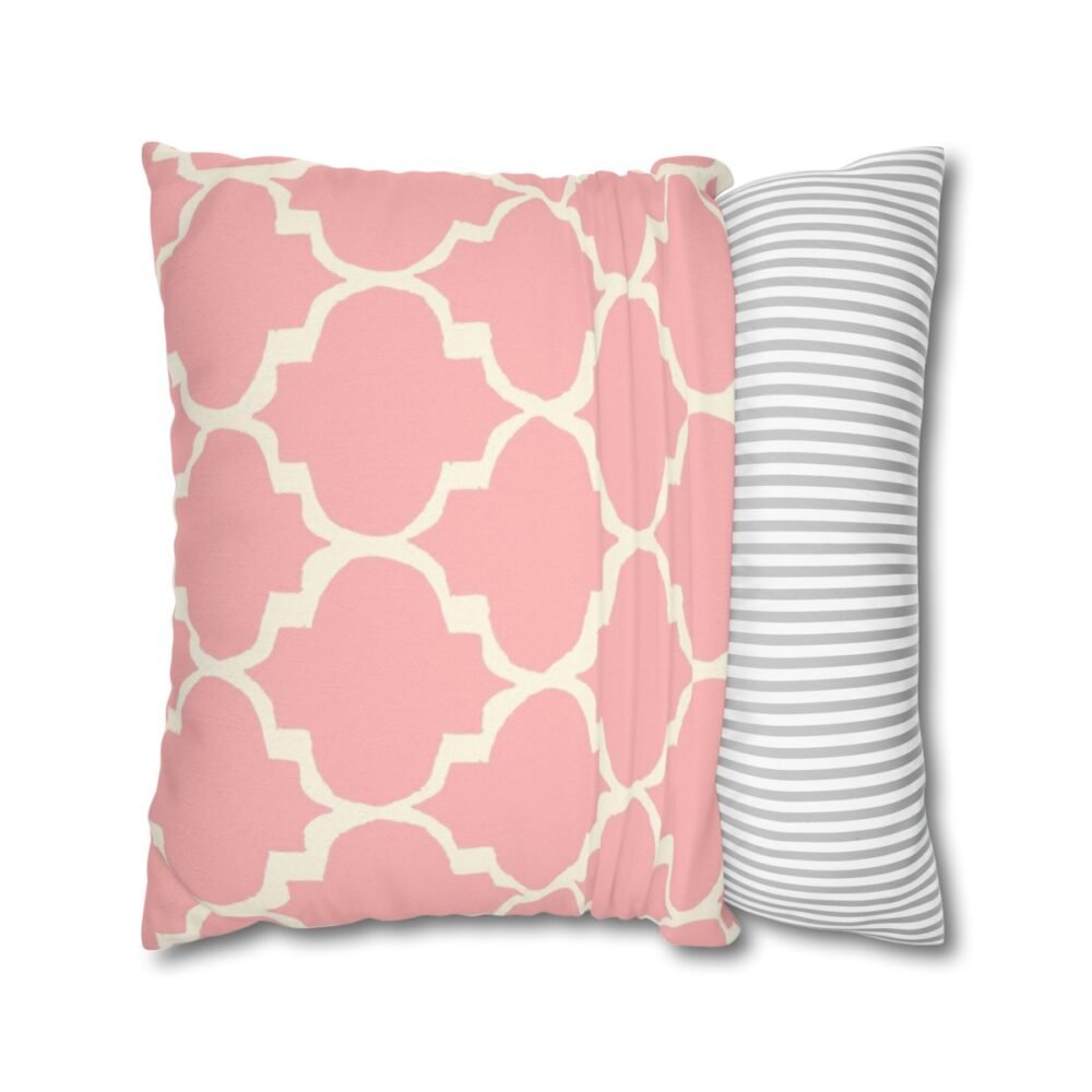 Moroccan Tiles Pattern in Pink Throw Pillow Covers - Image 2