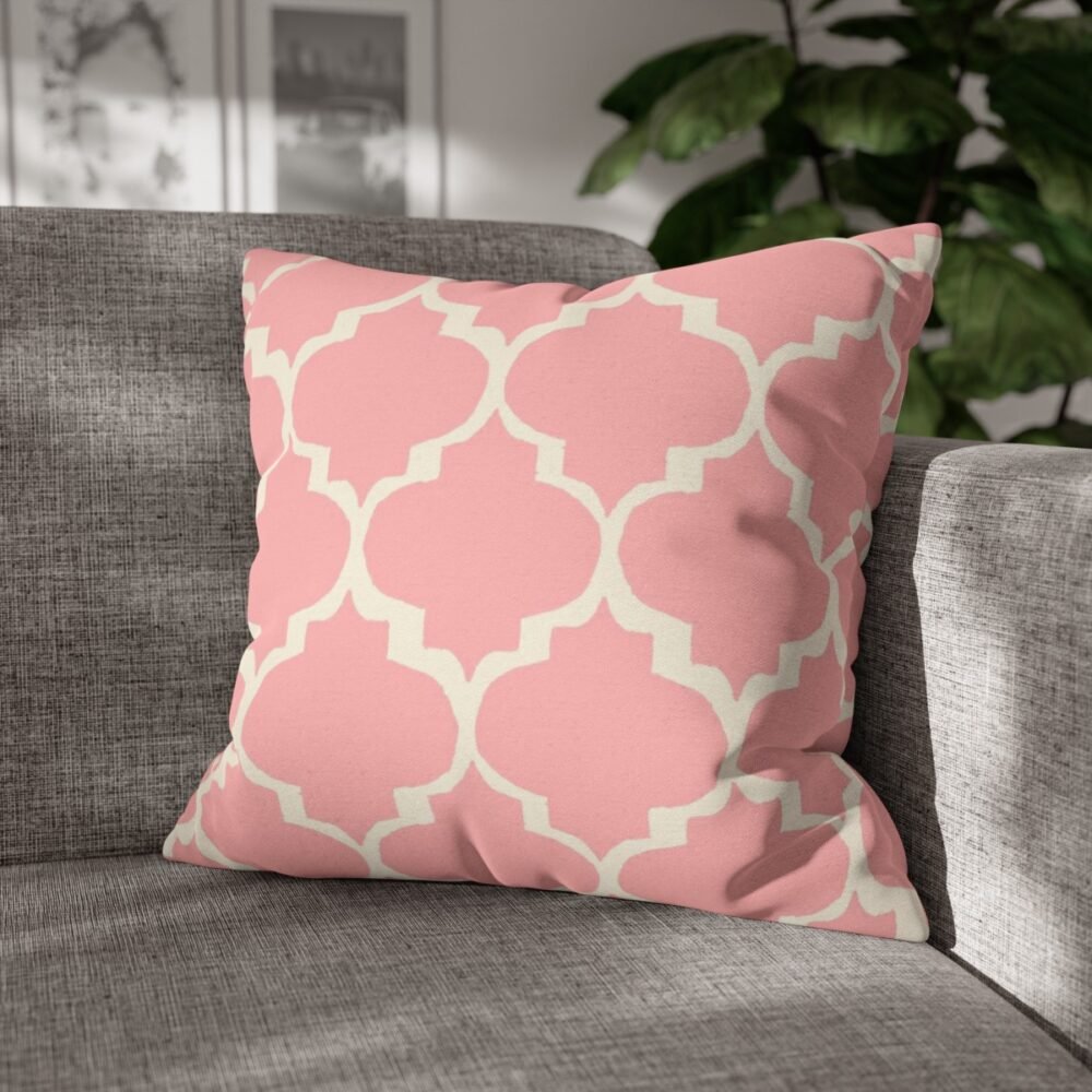 Moroccan Tiles Pattern in Pink Throw Pillow Covers - Image 6