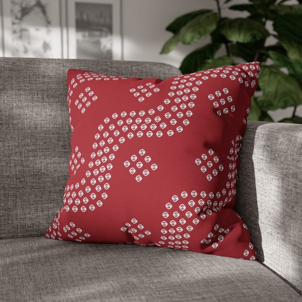 Bandana Pattern on Red Throw Pillow Covers - Image 6