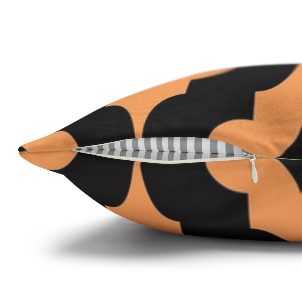 Retro Style Geometric Black Orange Throw Pillow Covers - Image 2