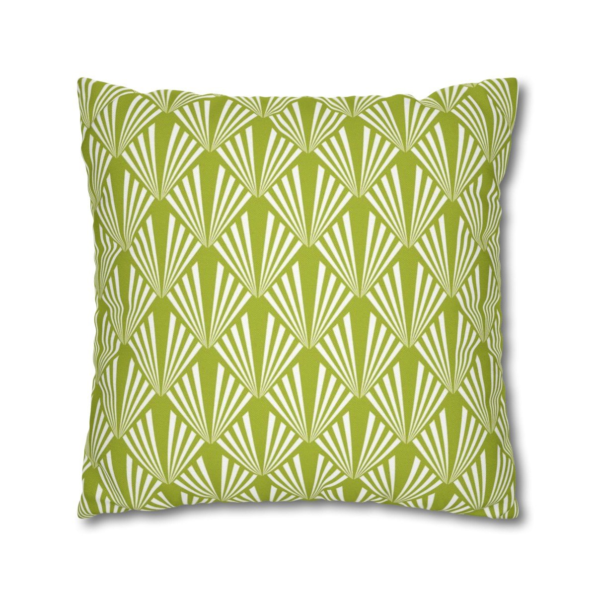 Retro Art Deco Chartreuse Green Throw Pillow Covers