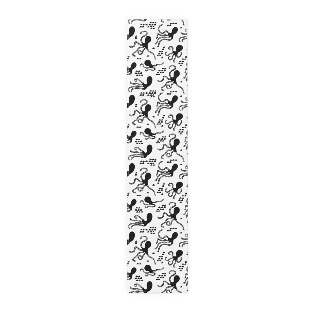 Black and White Octopus Coastal Beach Home Decor Table Runners - Image 5