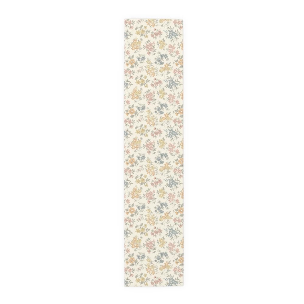 Ivory Ditsy Floral Print Table Runners for Dining Room Table - Image 5