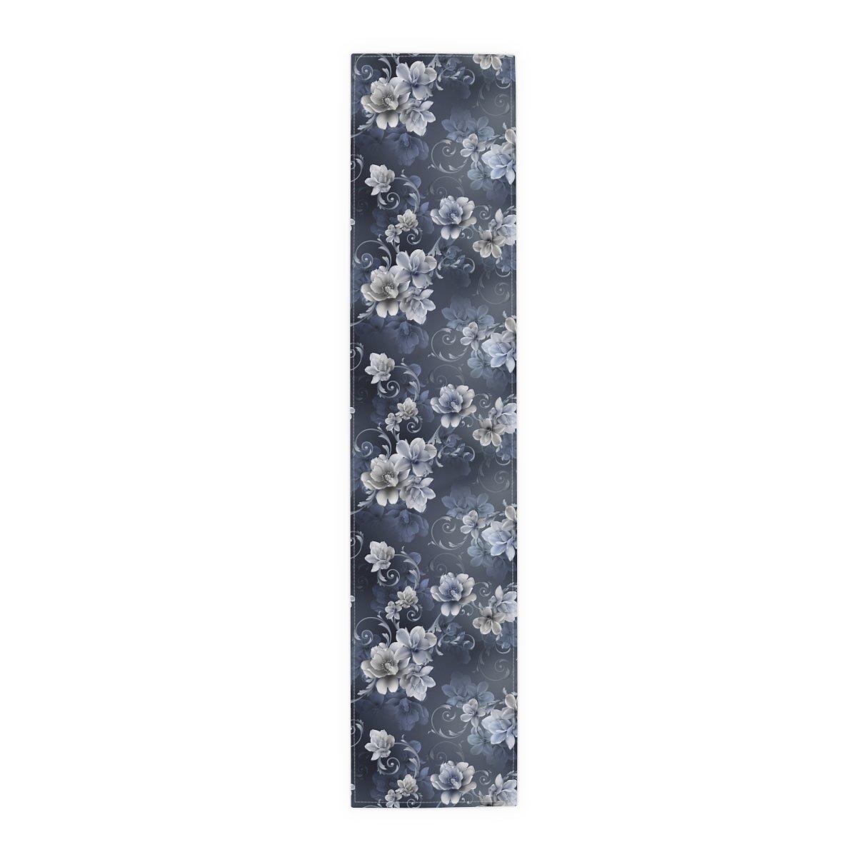 Decorative Blue n Silver Floral Printed Cotton Table Runners - Image 5
