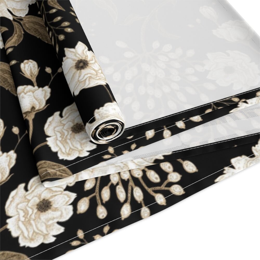 Floral Gold and White Peonies and Roses Oriental Style Table Runners - Image 8