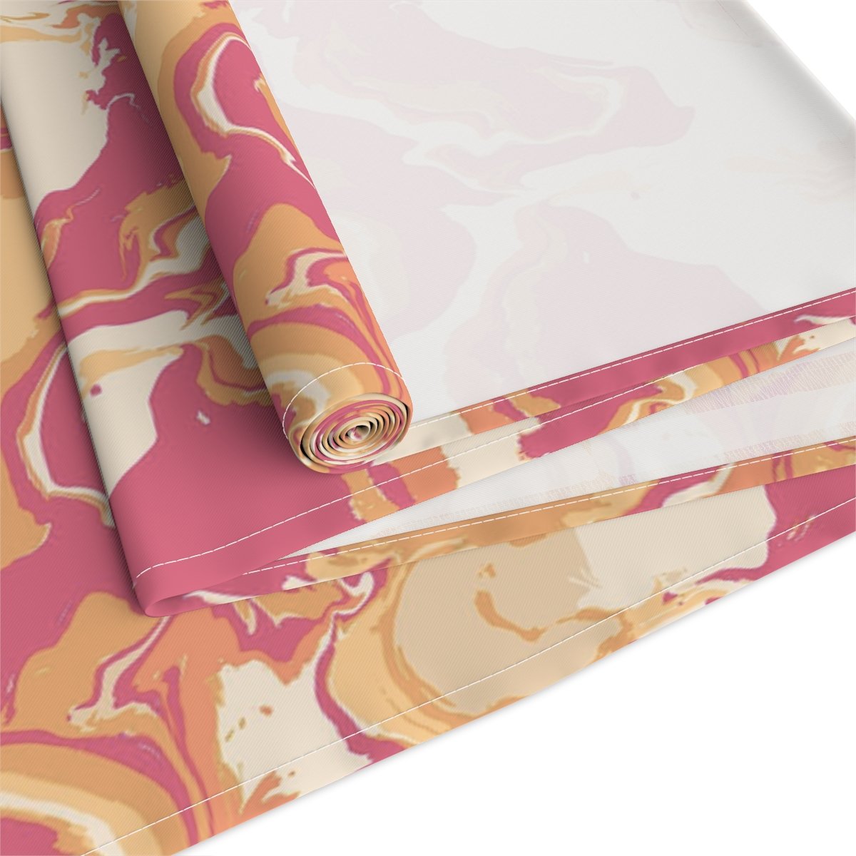 Camouflage Wavy Liquid Tie Dye Marble Pink Dining Table Runners - Image 8