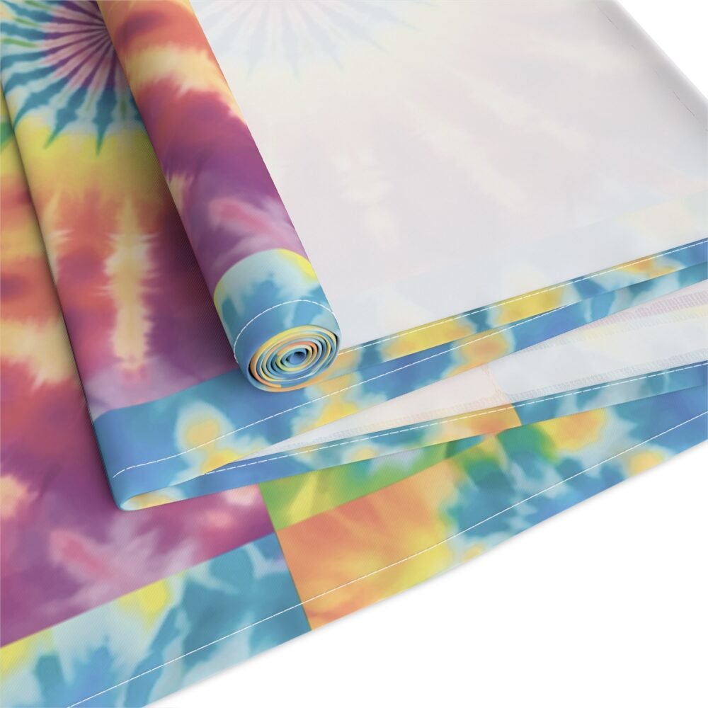 Abstract Rainbow Color Tie Dye Print Dining Table Runners - Image 8