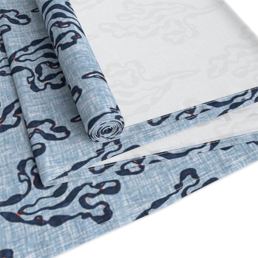 Printed Indigo Blue Nautical Design Dining Table Runners - Image 8