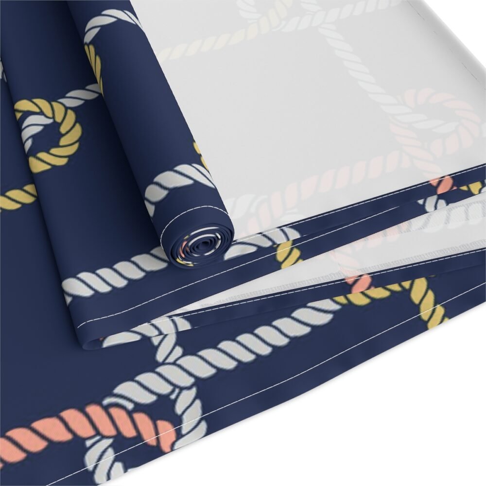 Decorative Colorful Nautical Rope Loop on Dark Blue Table Runners - Image 8