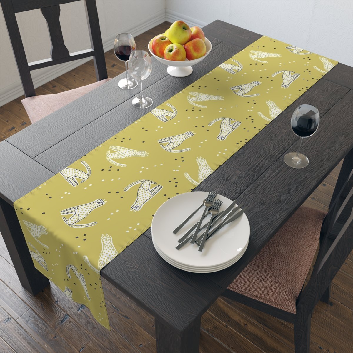 Yellow Cheetah Animal Print Table Runners For Home Decoration - Image 9