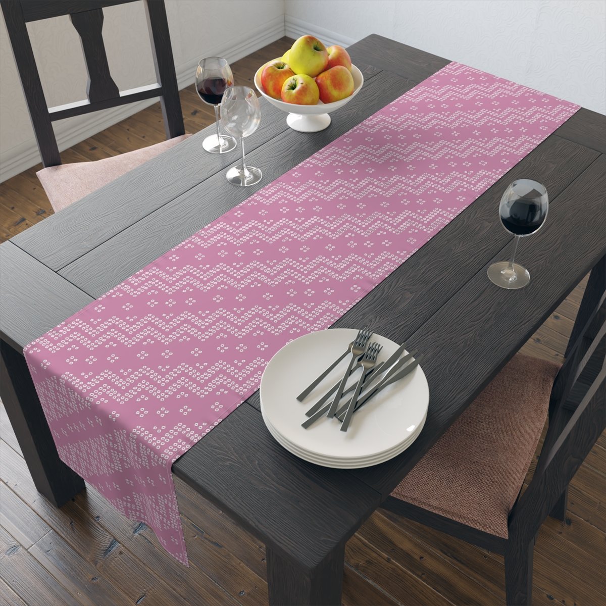 Gujrati Bandanna Pattern on Pink Dining Table Runners - Image 9