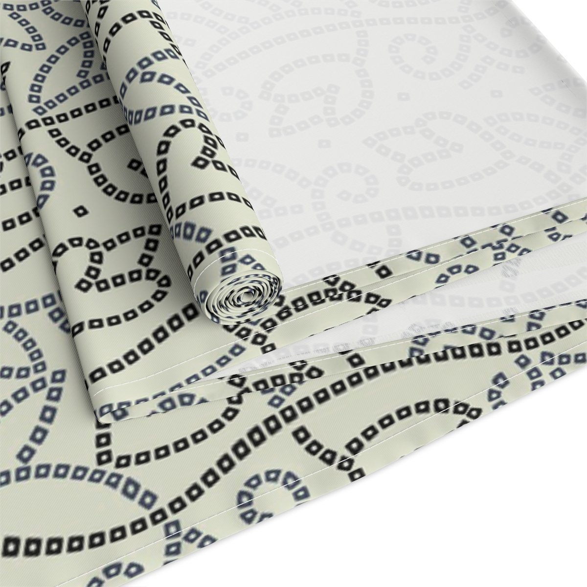 Cute Bandanna Pattern on Off White Dining Table Runners - Image 8