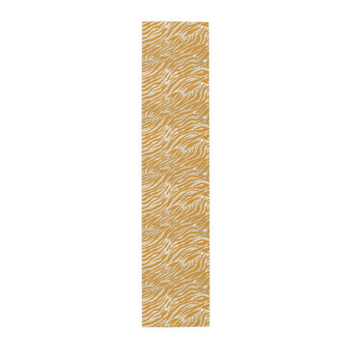 Mustard Yellow Tones Silver Glitter Zebra Striped Table Runners - Image 5