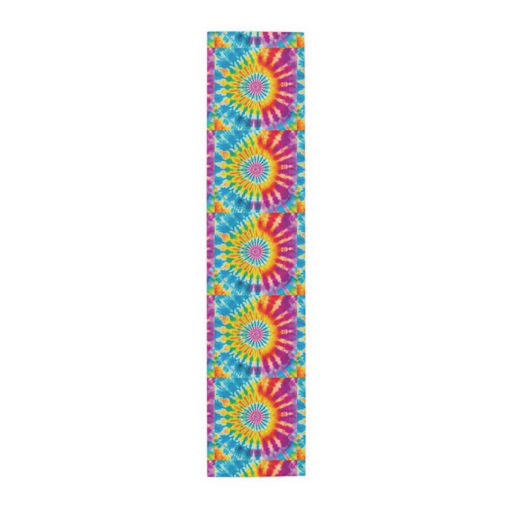 Abstract Rainbow Color Tie Dye Print Dining Table Runners - Image 11